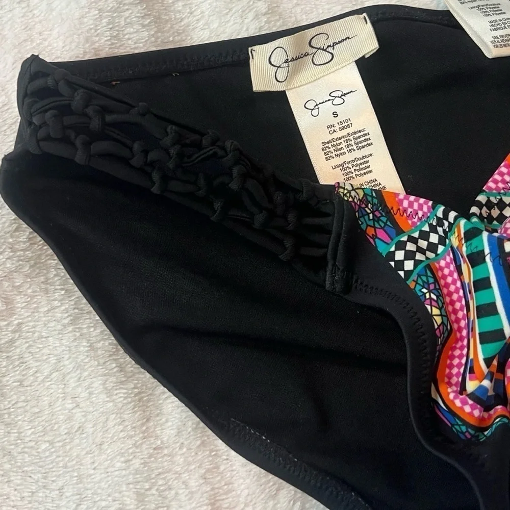 NEW Jessica Simpson Venice Beach High Neck Hipster Bikini Black Blue Green Pink